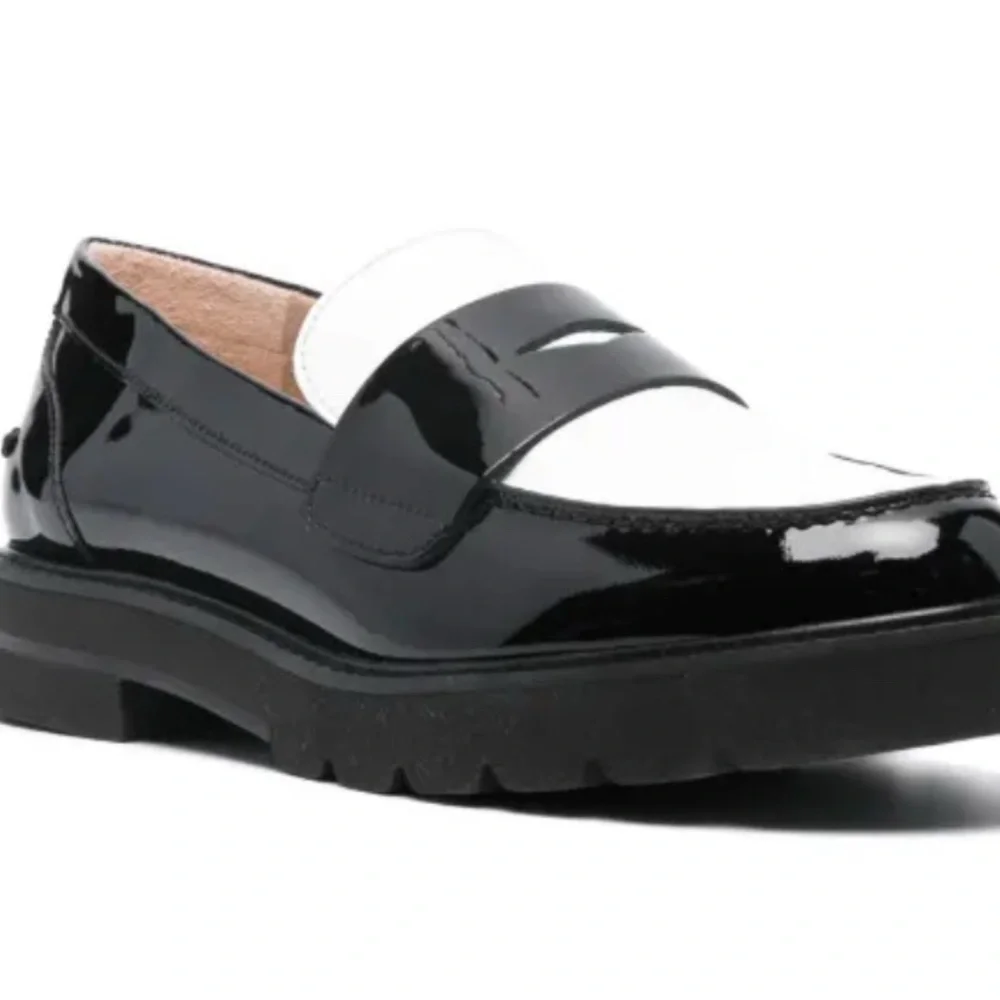 Stuart Weitzman Palmer Black and White Loafers - Picture 7 of 7